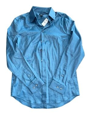 Express: NWT: Men's Blue Button-Up Dress Shirt: Size Small